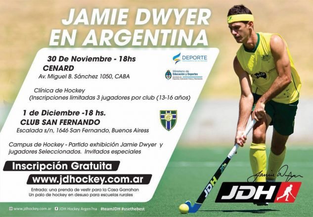 En este momento estás viendo Hockey sobre césped: CLÍNICA DE JAMIE DWYER EN ARGENTINA
