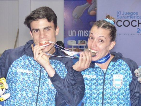 Juegos ODESUR: PLATA Y BRONCE PARA FEDERICO CURY Y MARA COLOMBO RESPECTIVAMENTE EN GIMNASIA TRAMPOLÍN