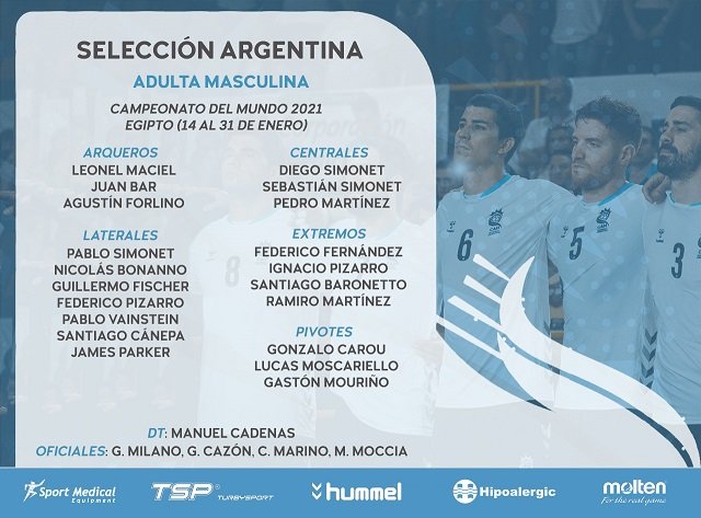 Lee más sobre el artículo Handball masculino: LA LISTA DE LA SELECCIÓN PARA EL MUNDIAL 2021