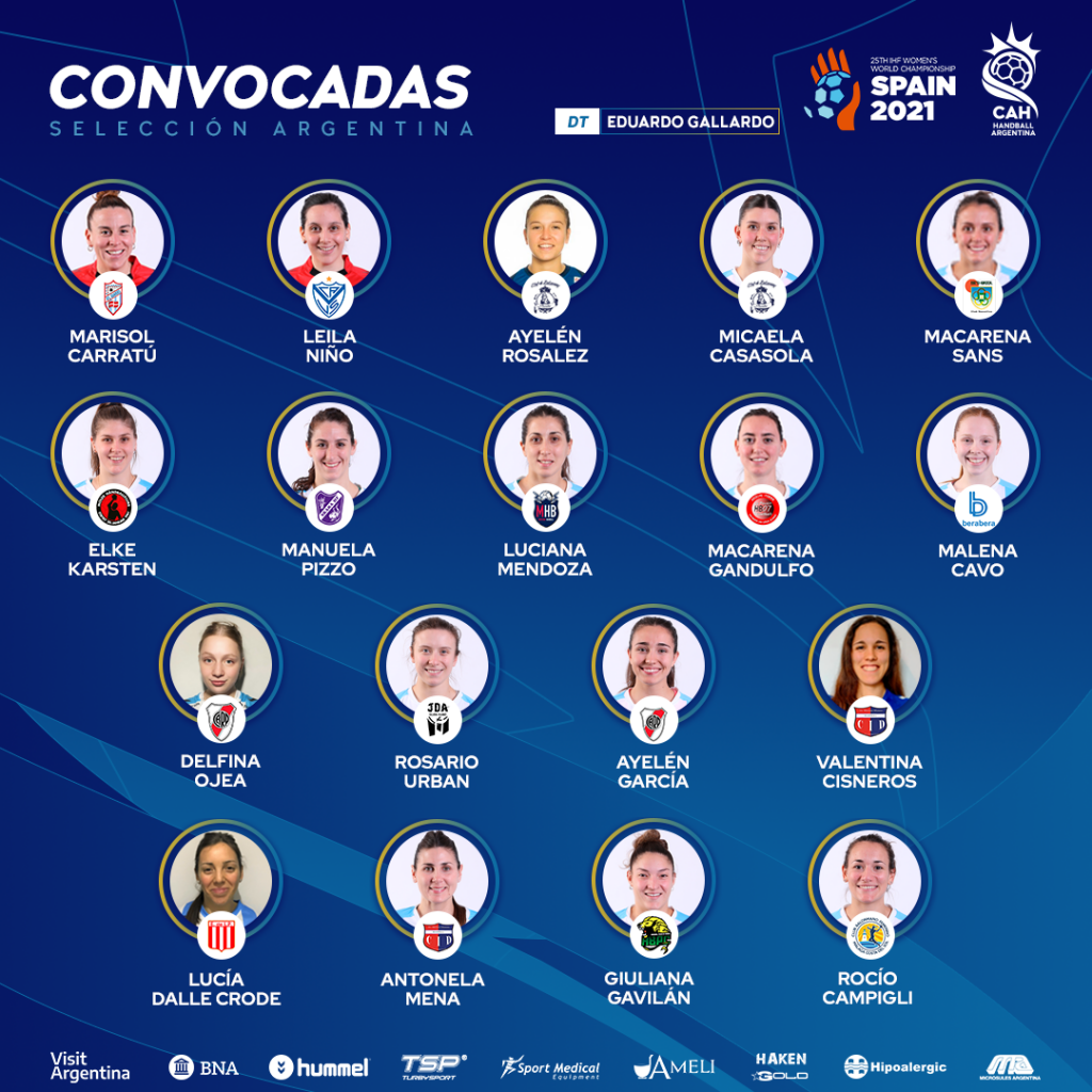 Handball femenino: DESIGNARON EL PLANTEL ARGENTINO PARA EL MUNDIAL DE ESPAÑA