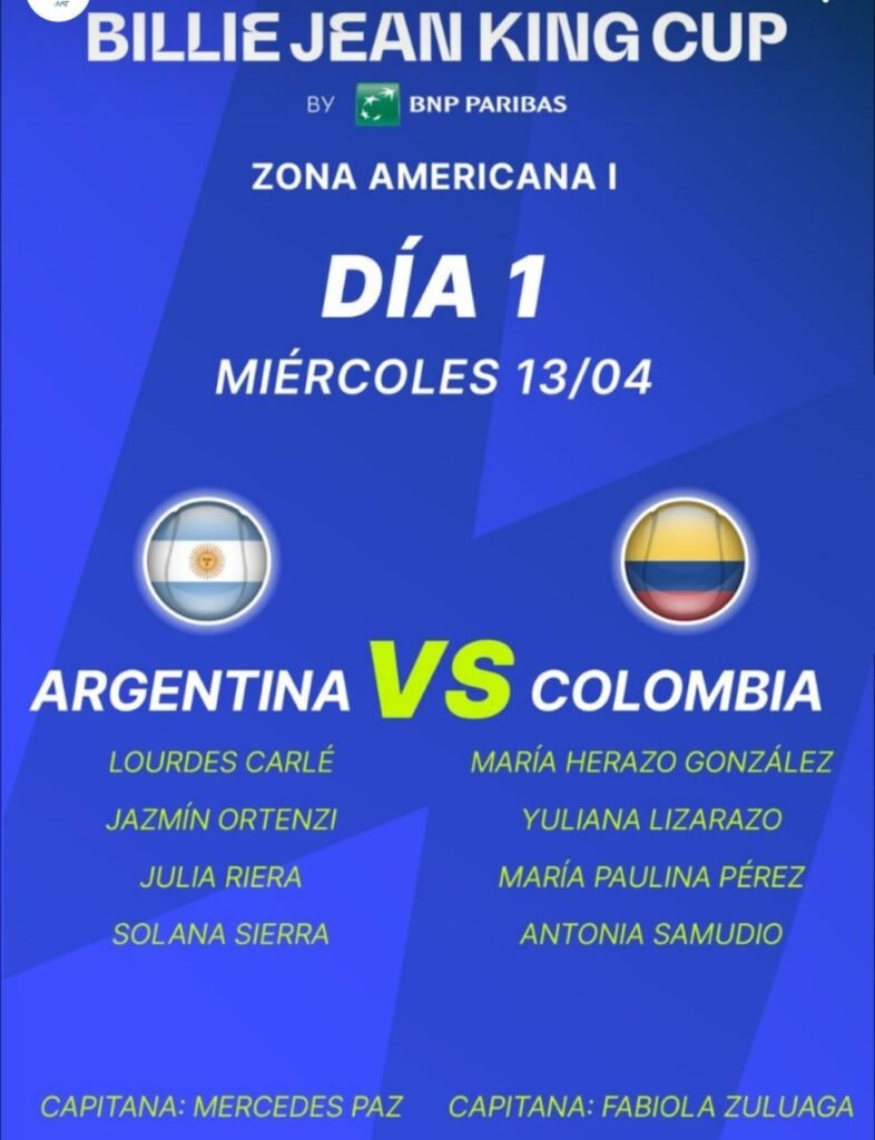 Tenis femenino: LA SELECCIÓN ARGENTINA VENCIÓ A COLOMBIA EN EL COMIENZO DE LA BILLIE JEAN KING CUP