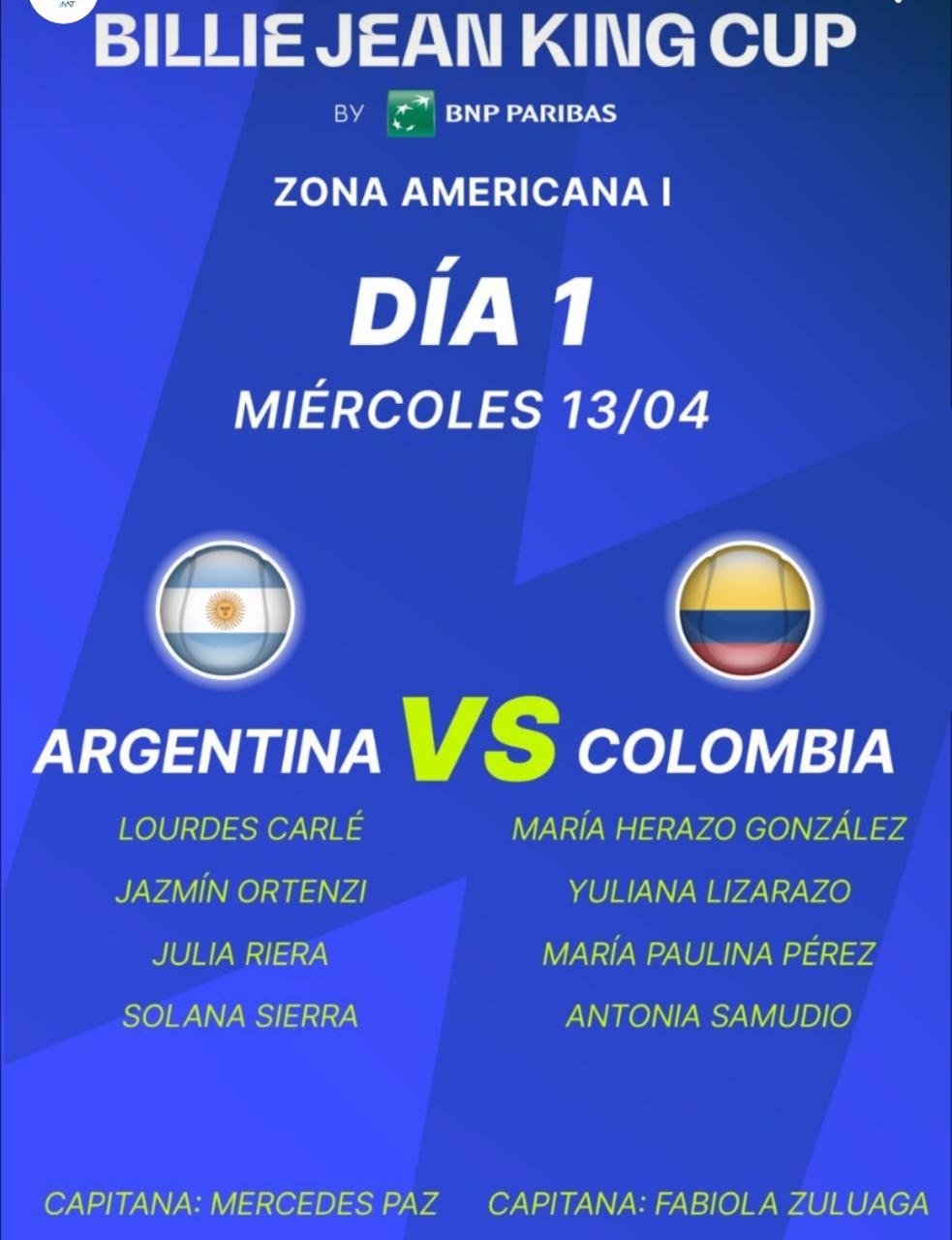 En este momento estás viendo Tenis femenino: LA SELECCIÓN ARGENTINA VENCIÓ A COLOMBIA EN EL COMIENZO DE LA BILLIE JEAN KING CUP