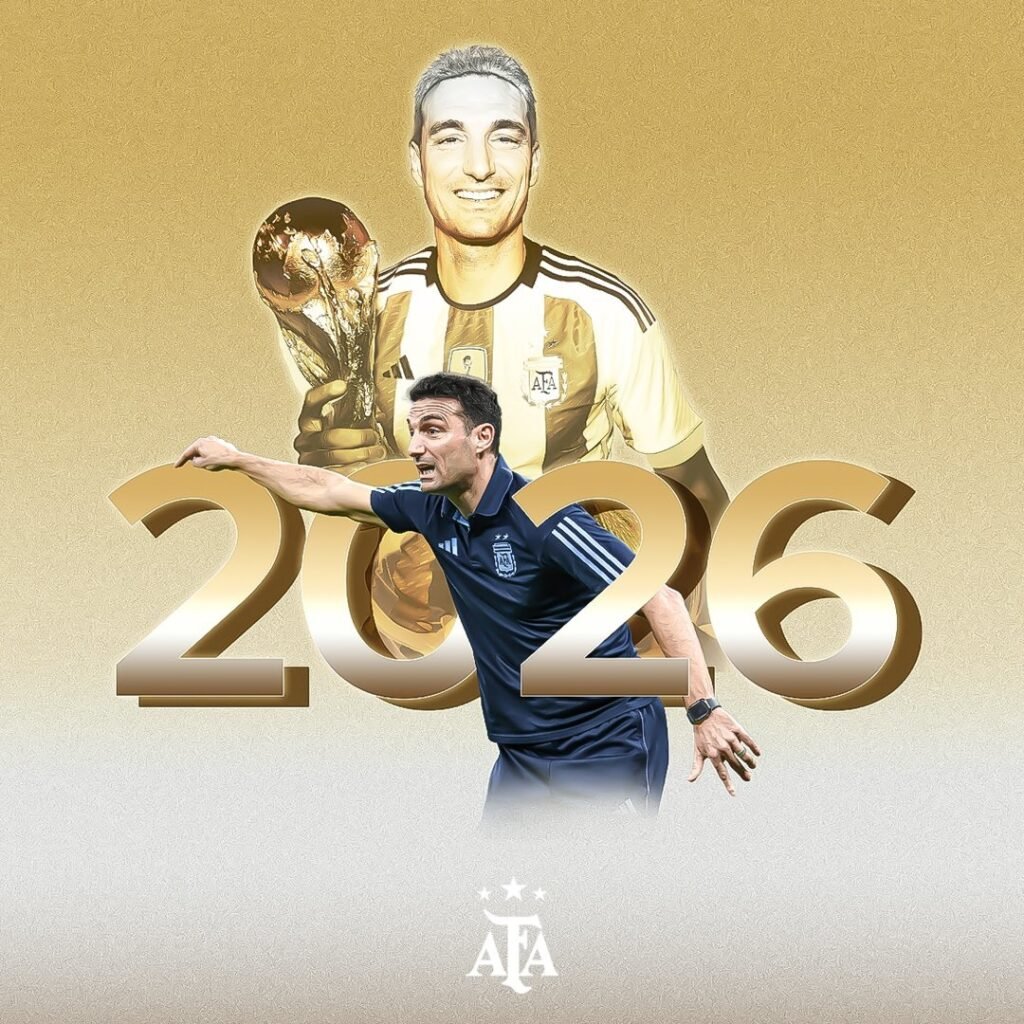 Fútbol masculino: SCALONI RENUEVA SU VÍNCULO COMO ENTRENADOR DEL SELECCIONADO NACIONAL HASTA 2026