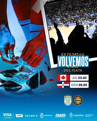 En este momento estás viendo Básquet masculino: MAR DEL PLATA RECIBIRÁ LA VENTANA FIBA DE ARGENTINA ENFRENTANDO A CANADÁ Y REPÚBLICA DOMINICANA PARA LA COPA DEL MUNDO 2023