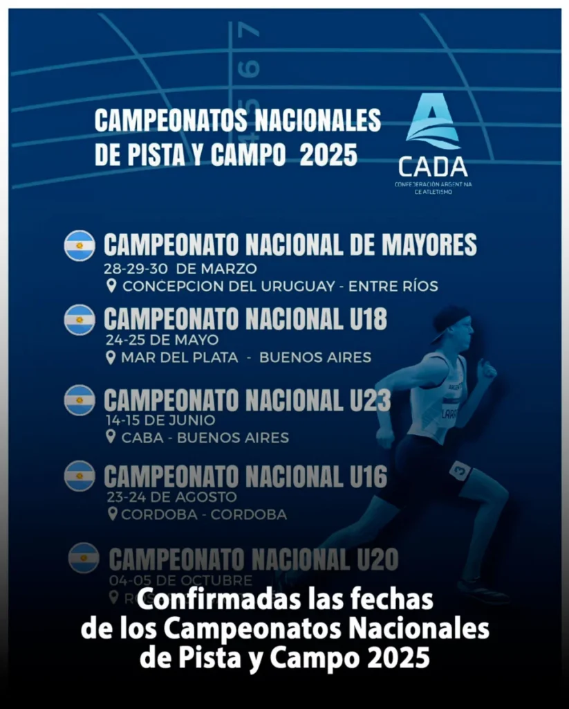 Atletismo: CALENDARIO DE CAMPEONATOS DE PISTA Y CAMPO