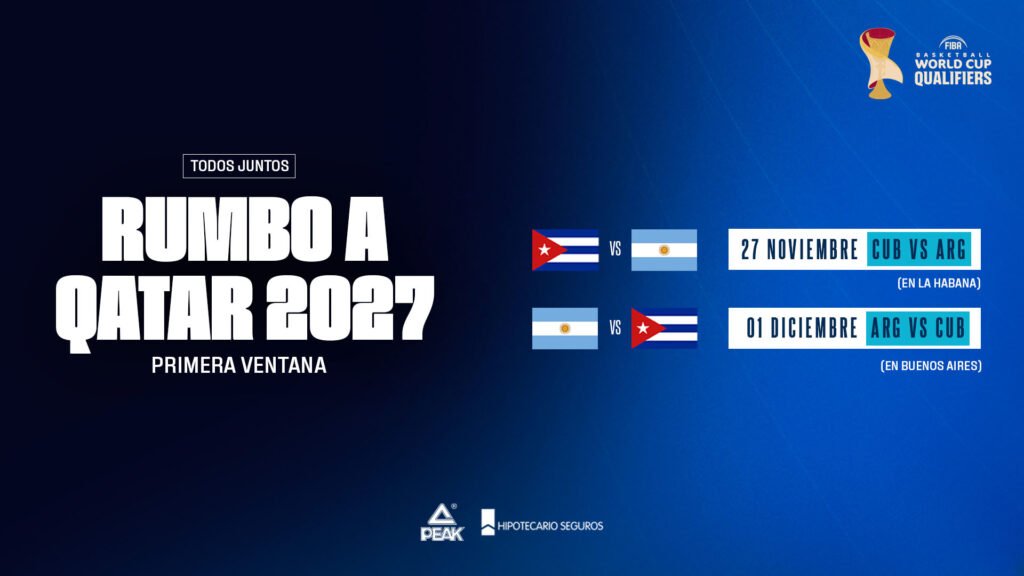 Básquet masculino: DEFINIERON EL INICIO DE LOS CLASIFICATORIOS FIBA PARA LA COPA DEL MUNDO QATAR 2027