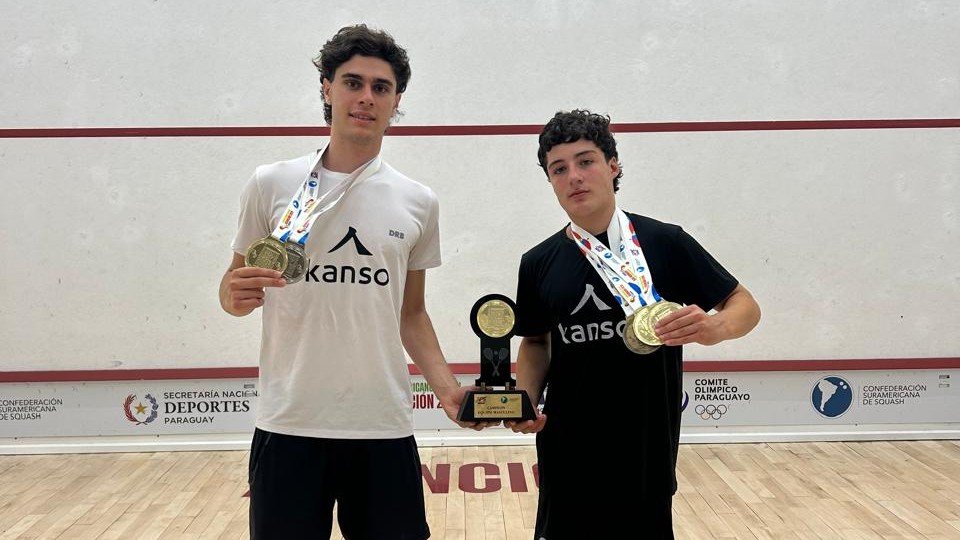 En este momento estás viendo Squash: ALBELO Y PORTABALES, PROTAGONISTAS DEL ORO ARGENTINO EN EL SUDAMERICANO