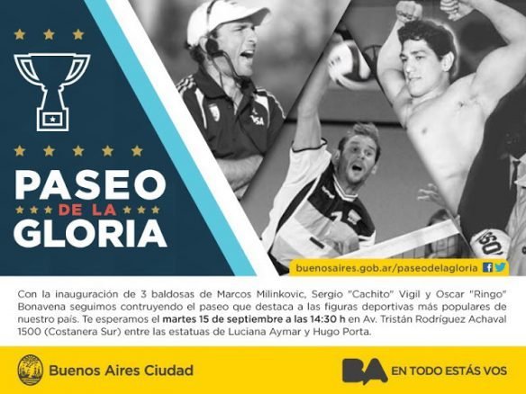 Eventos: RECONOCIMIENTO A MARCOS MILINKOVIK, SERGIO "CACHITO" VIGIL Y OSCAR "RINGO" BONAVENA EN EL PASEO DE LA GLORIA DE LA CIUDAD DE BUENOS AIRES